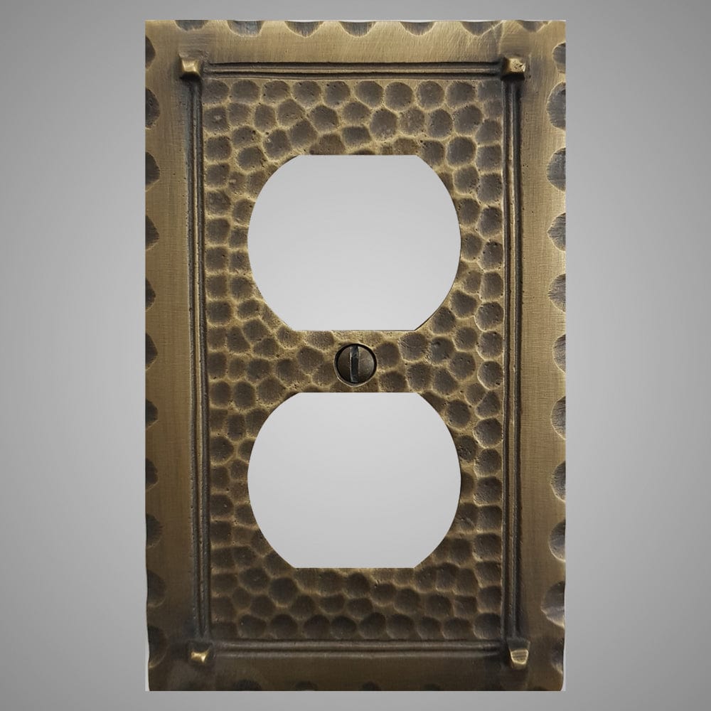 1 Gang Duplex Outlet Wall Switch Plate - Hammered Design