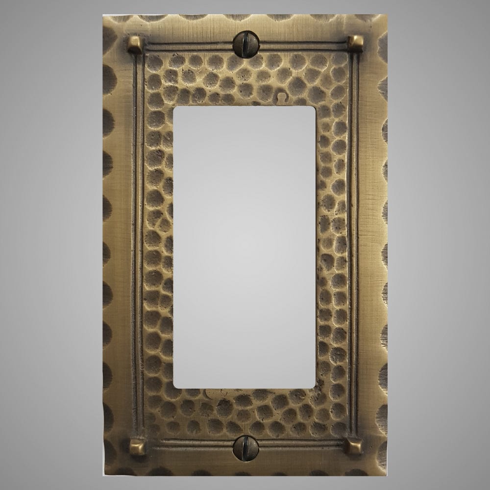 1 Gang Rocker Light Switch Plate - Hammered Design