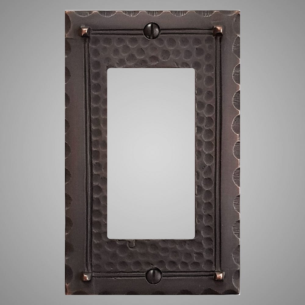1 Gang Rocker Light Switch Plate - Hammered Design