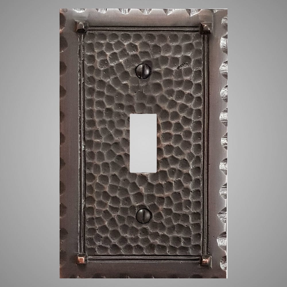 1 Gang Toggle Light Switch Plate - Hammered Design