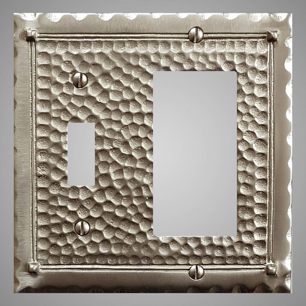 1 Toggle, 1 Rocker Wall Switch Plate - Hammered Design