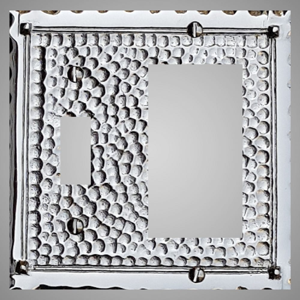 1 Toggle, 1 Rocker Wall Switch Plate - Hammered Design