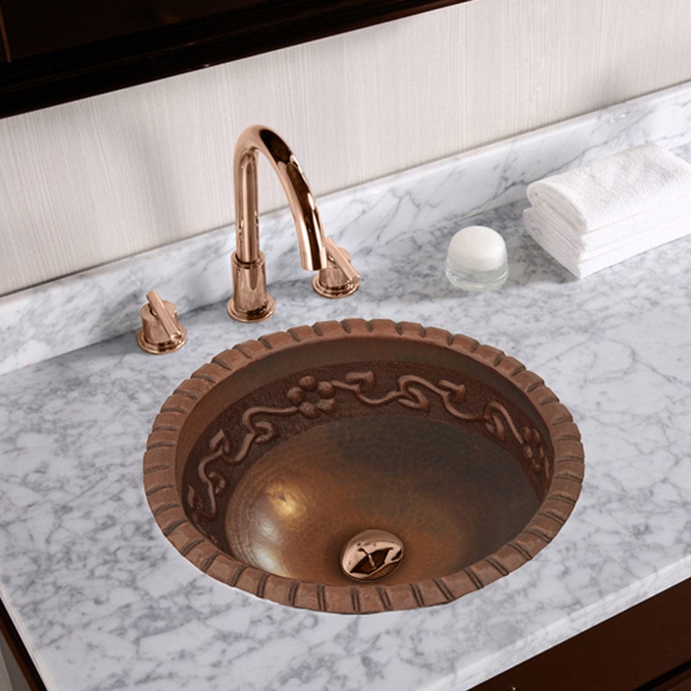 15" Mirandillas Hammered Copper Drop-In Bath Sink