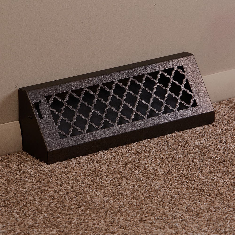 15" Solid Steel Tuscan Baseboard Register