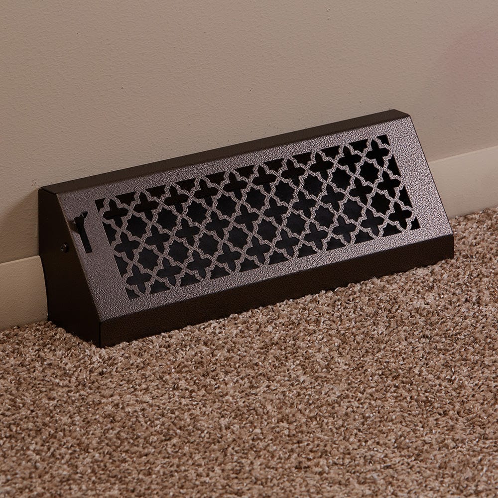 15" Solid Steel Victorian Baseboard Register