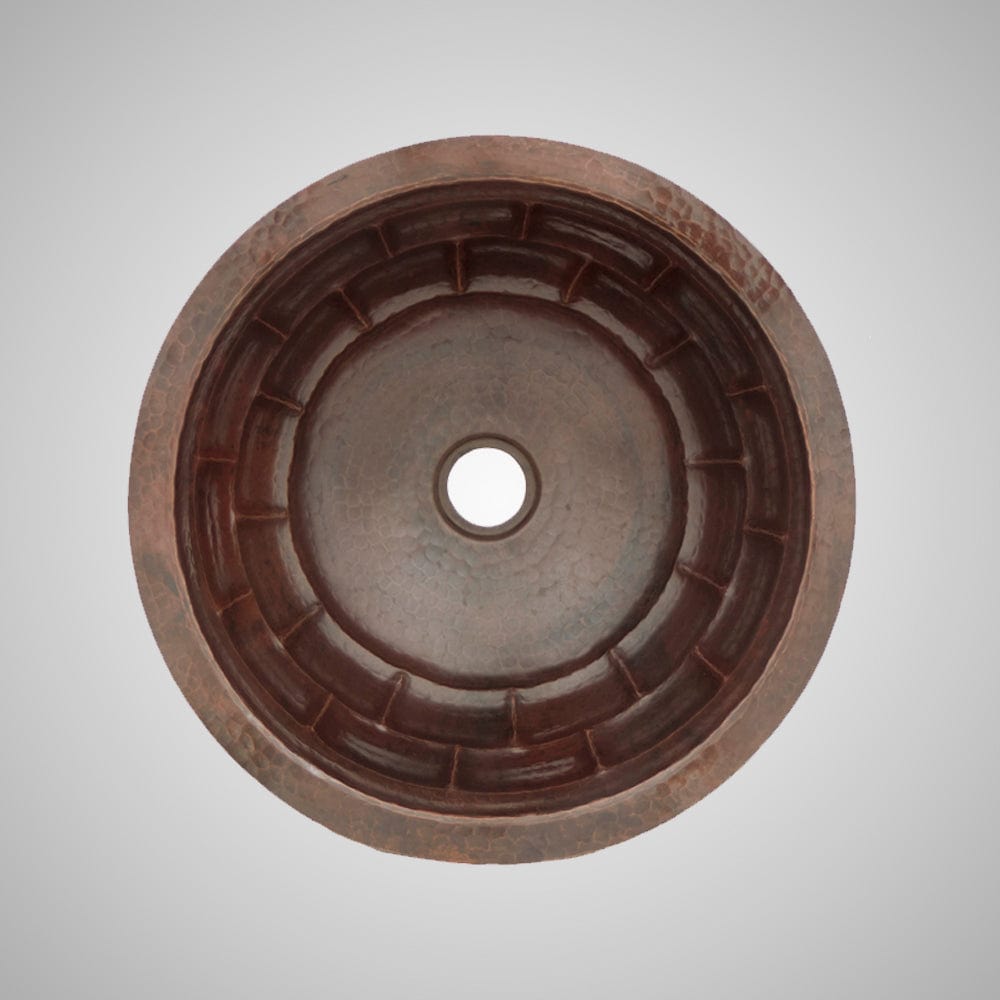 15" Tortuga Hammered Copper Drop-In Bath Sink