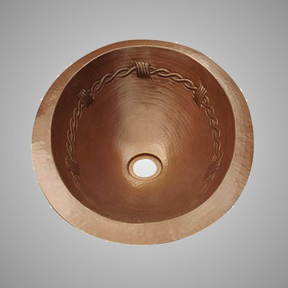 15" Zarco Hammered Copper Drop-In Bath Sink