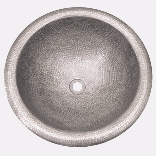 17" Lucien Pewter-Plated Hammered Copper Drop-In Sink