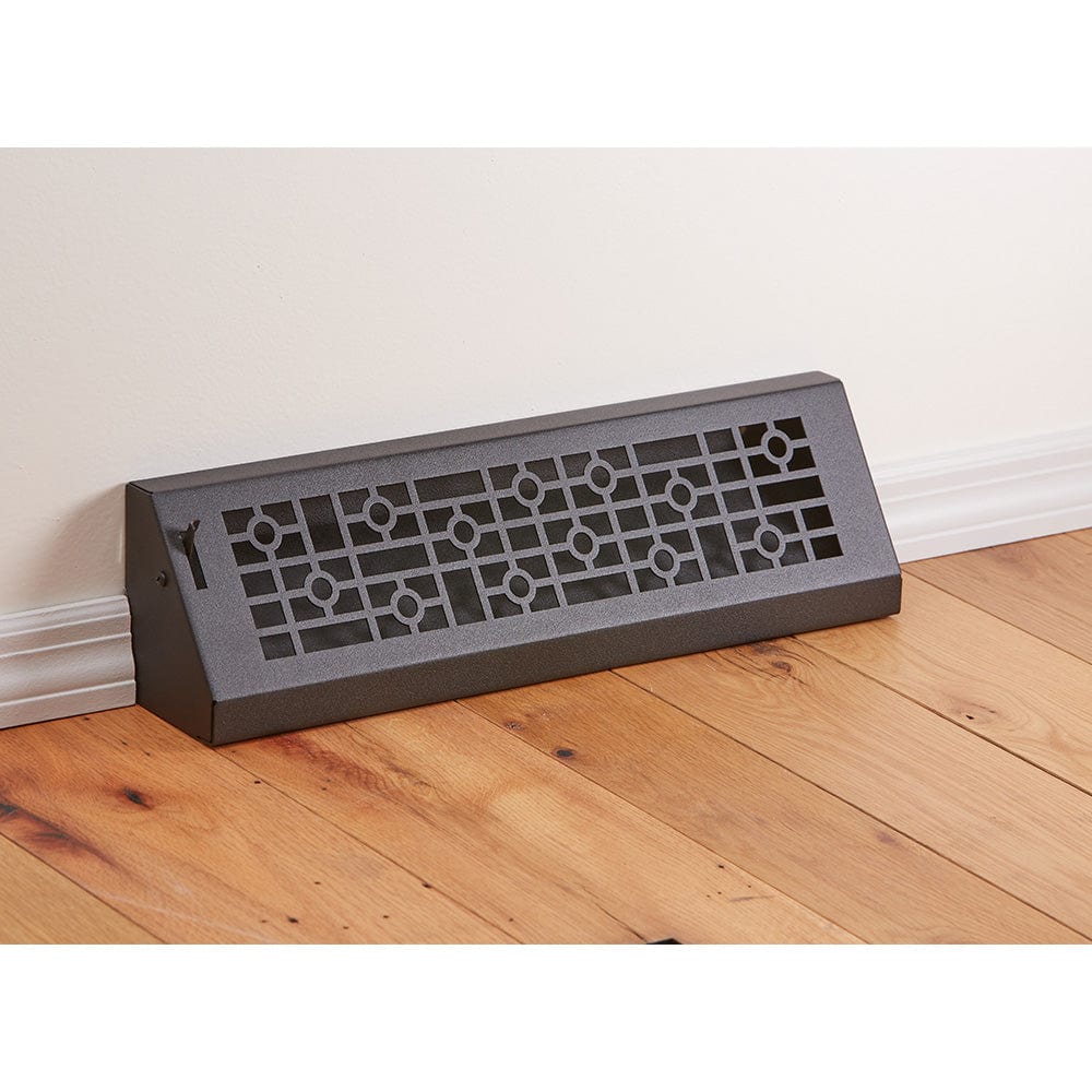 18" Solid Steel Modern Baseboard Register - Matte Black