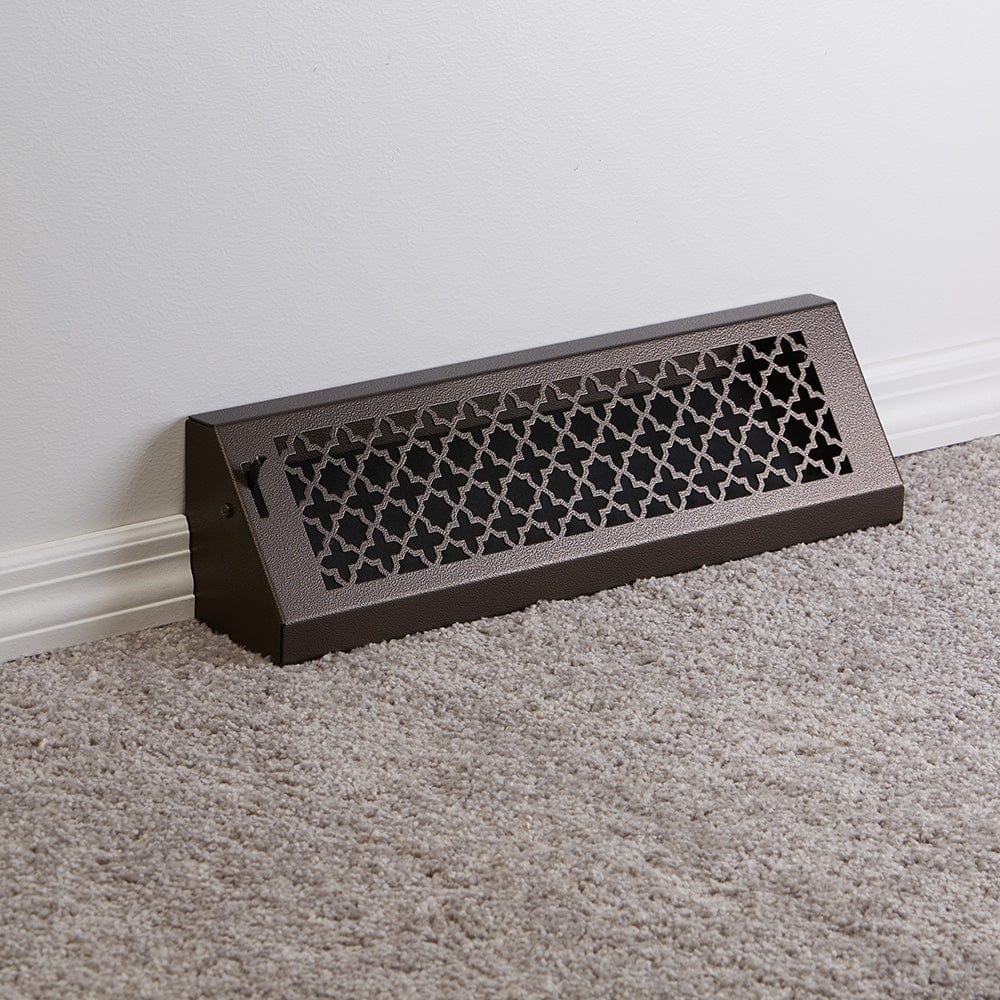 18" Solid Steel Victorian Baseboard Register