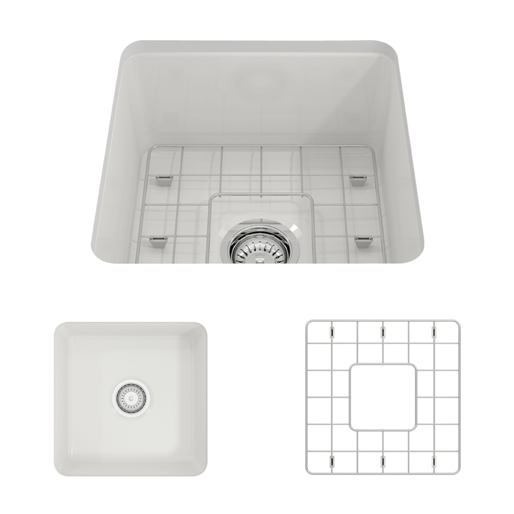 18" Tantana Fireclay Square Single-Bowl Undermount Kitchen Sink