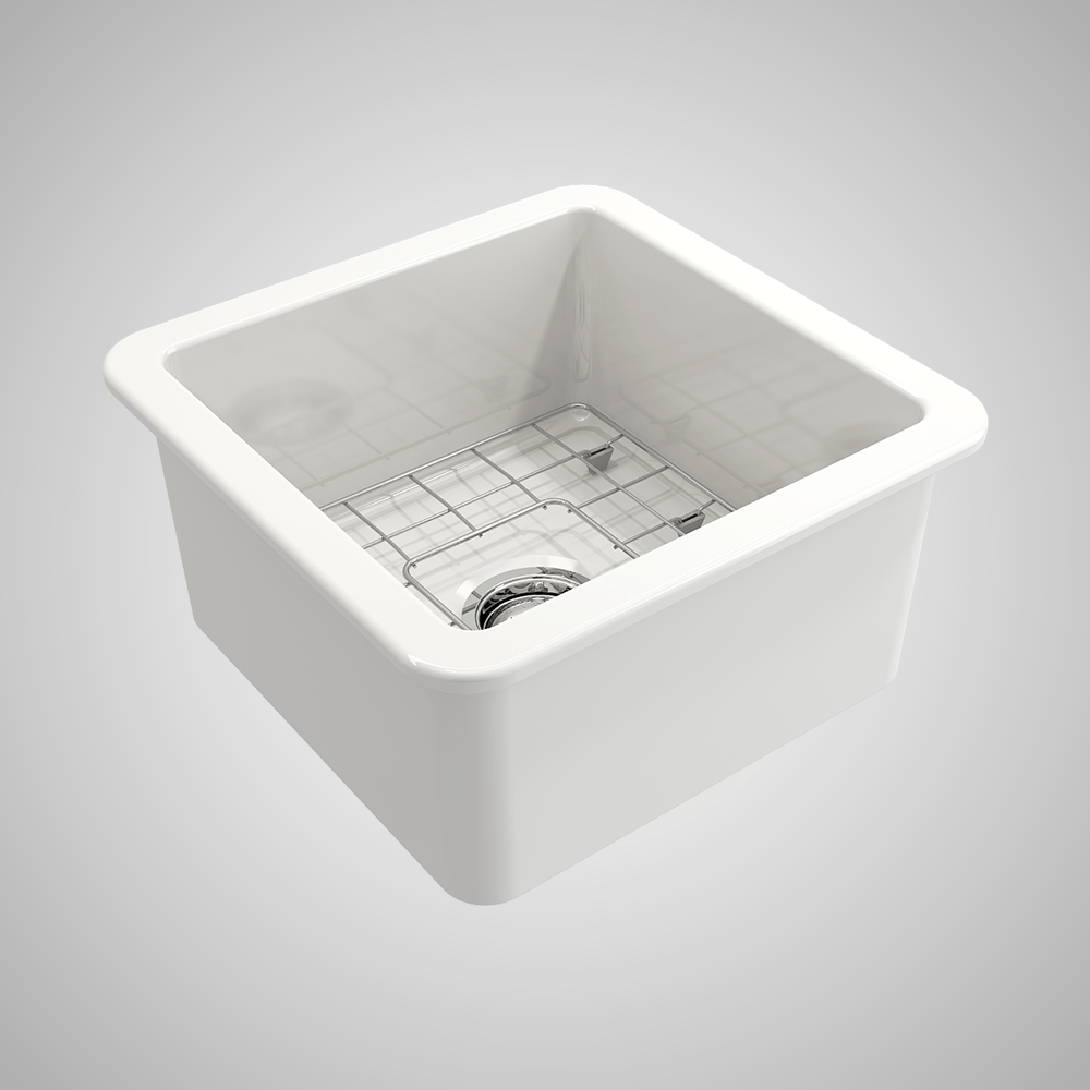 18" Tantana Fireclay Square Single-Bowl Undermount Kitchen Sink