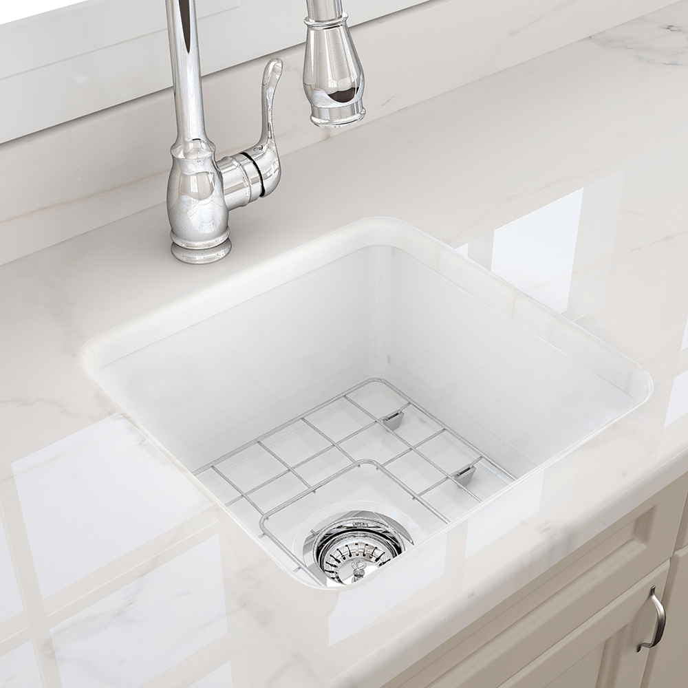 18" Tantana Fireclay Square Single-Bowl Undermount Kitchen Sink