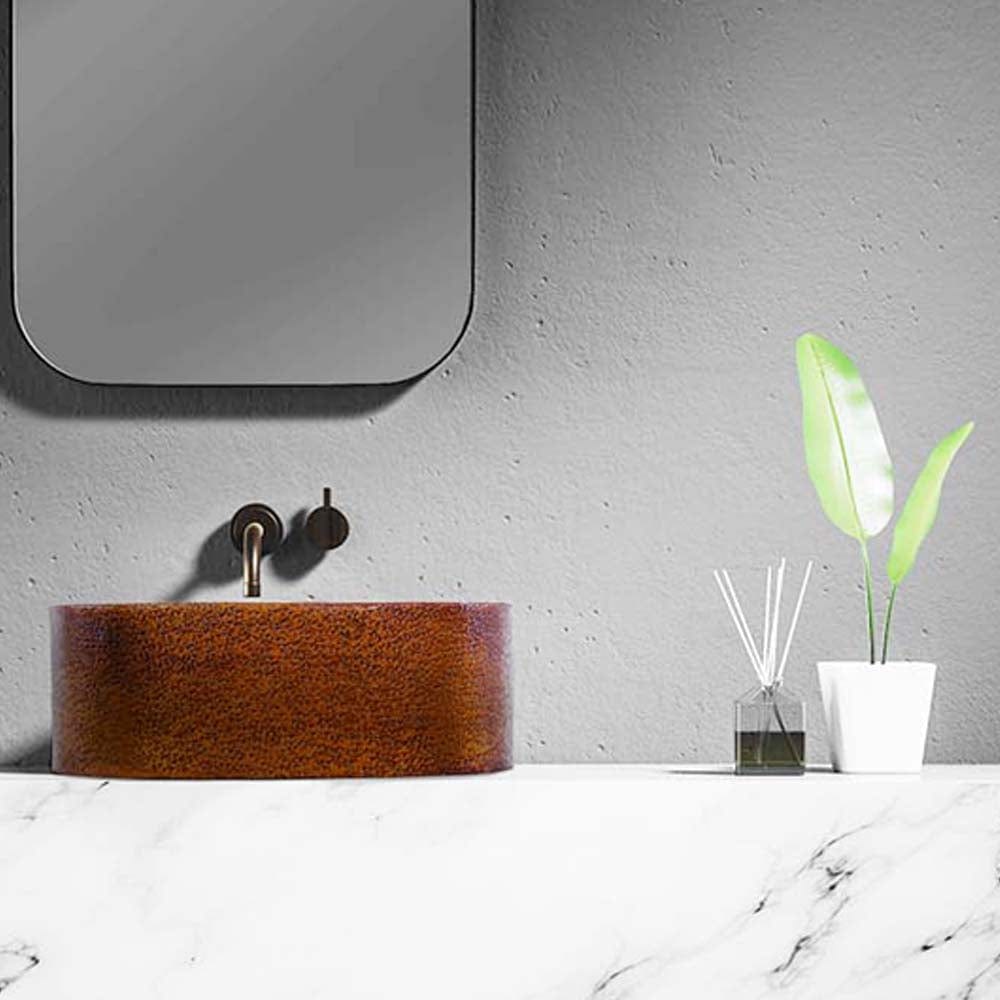 19" Falsete Hammered Copper Vessel Sink