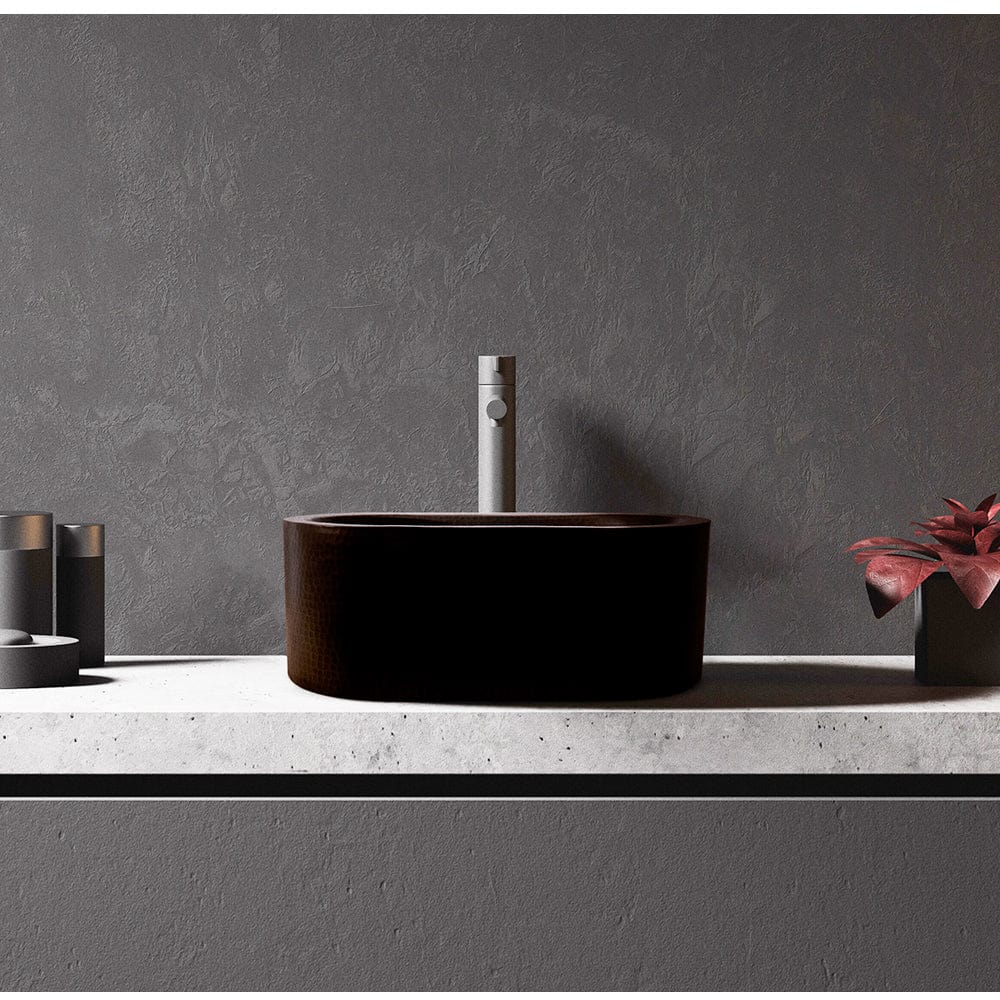 19" Pozos Hammered Copper Vessel Sink
