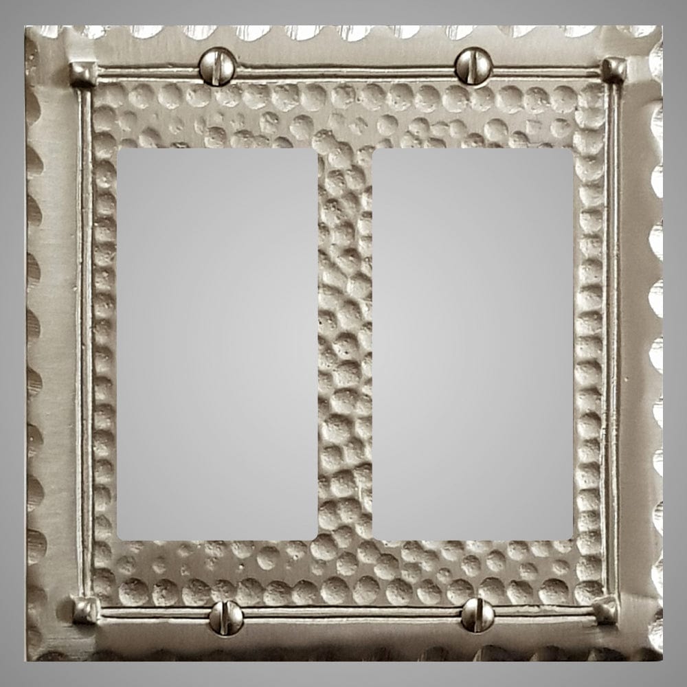 2 Gang Rocker Light Switch Plate - Hammered Design