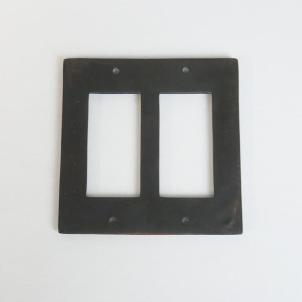 2 Gang Rocker Light Switch Plate - Hammered Design