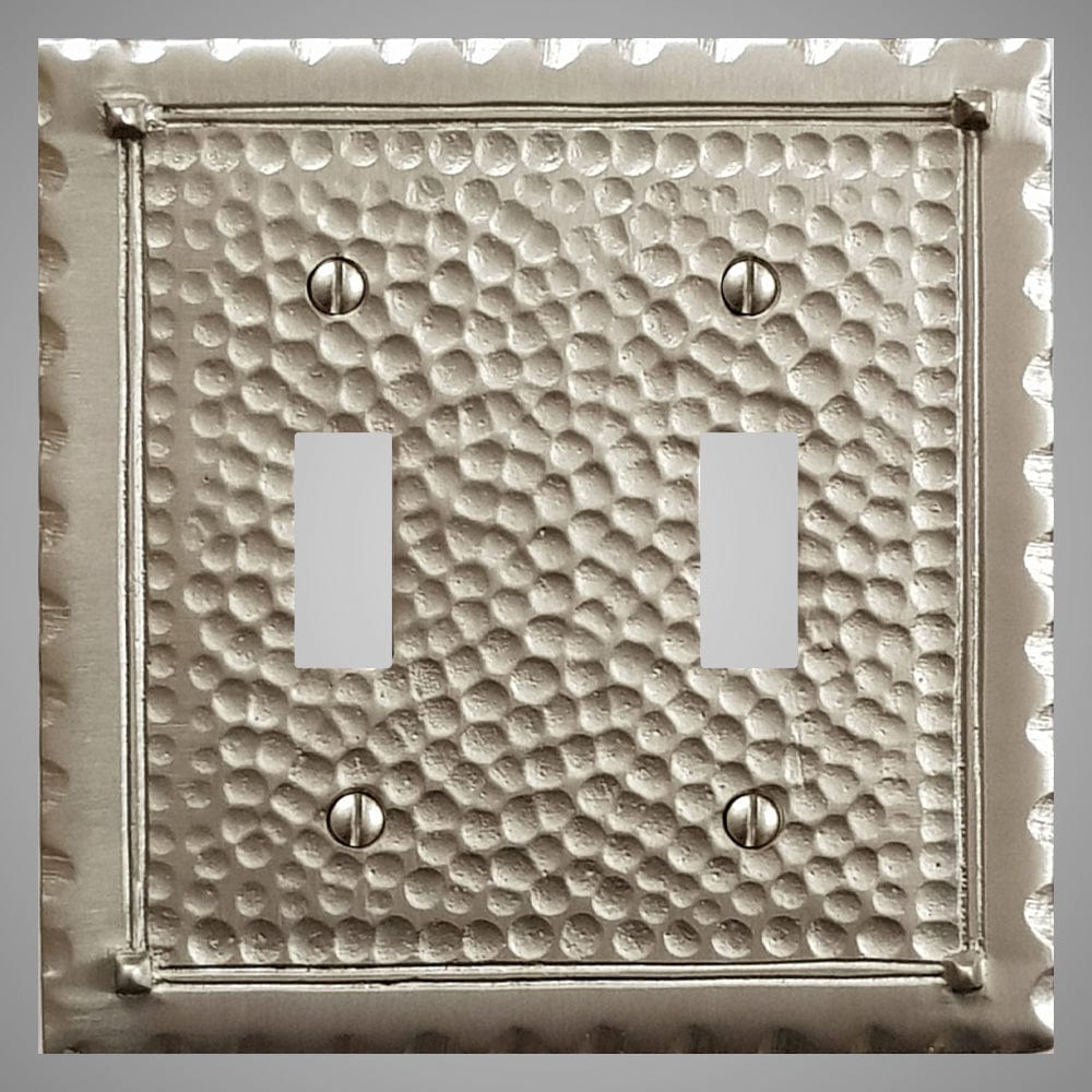 2 Gang Toggle Light Switch Plate - Hammered Design