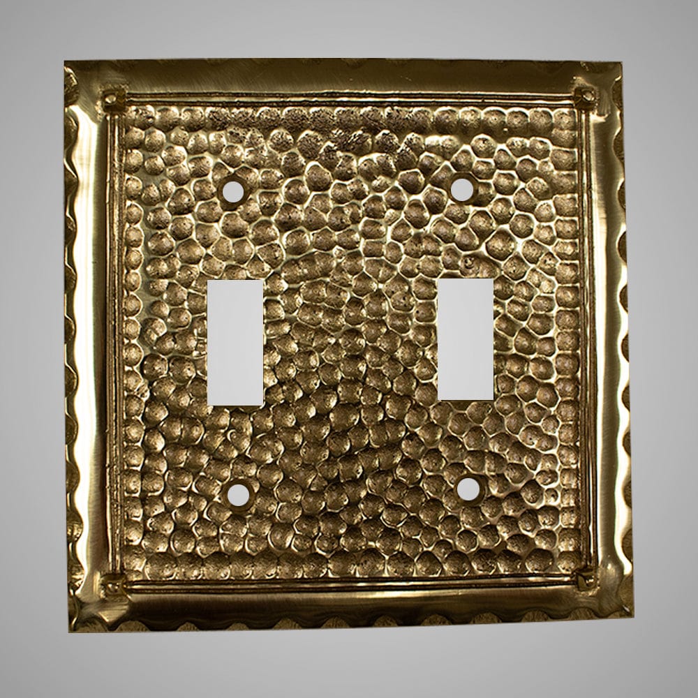 2 Gang Toggle Light Switch Plate - Hammered Design