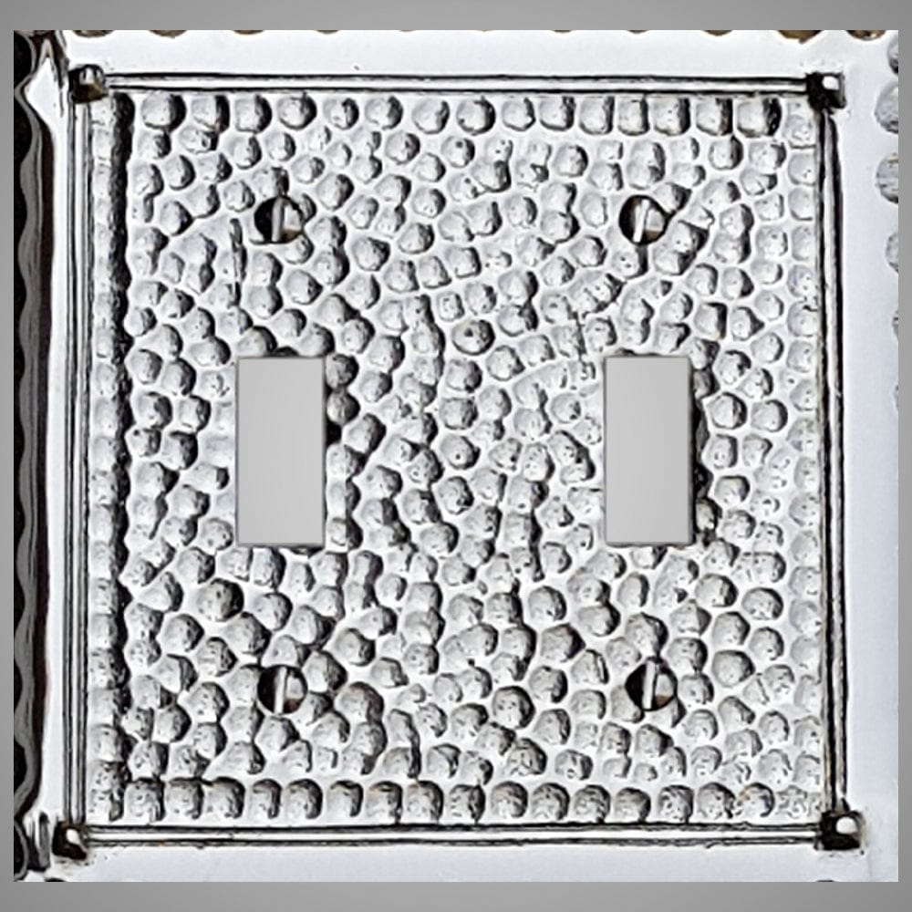 2 Gang Toggle Light Switch Plate - Hammered Design