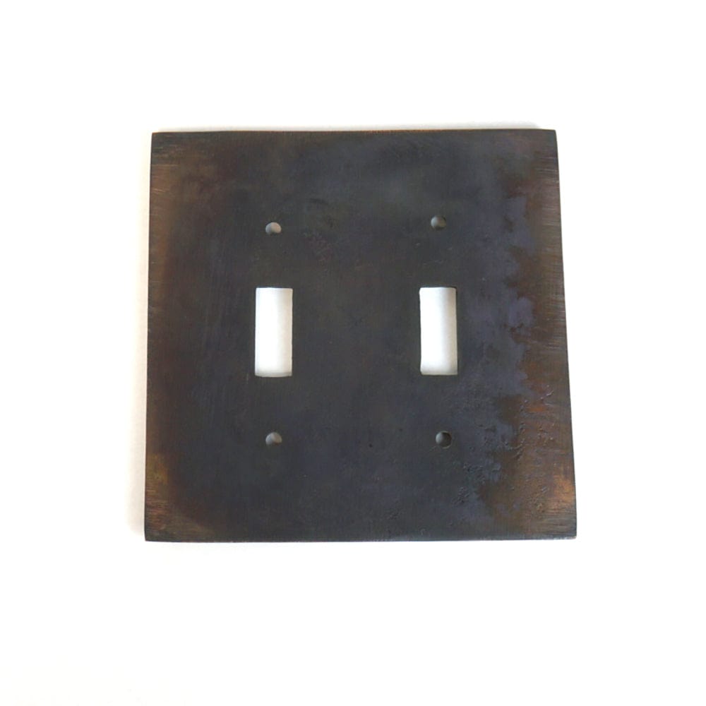 2 Gang Toggle Light Switch Plate - Hammered Design