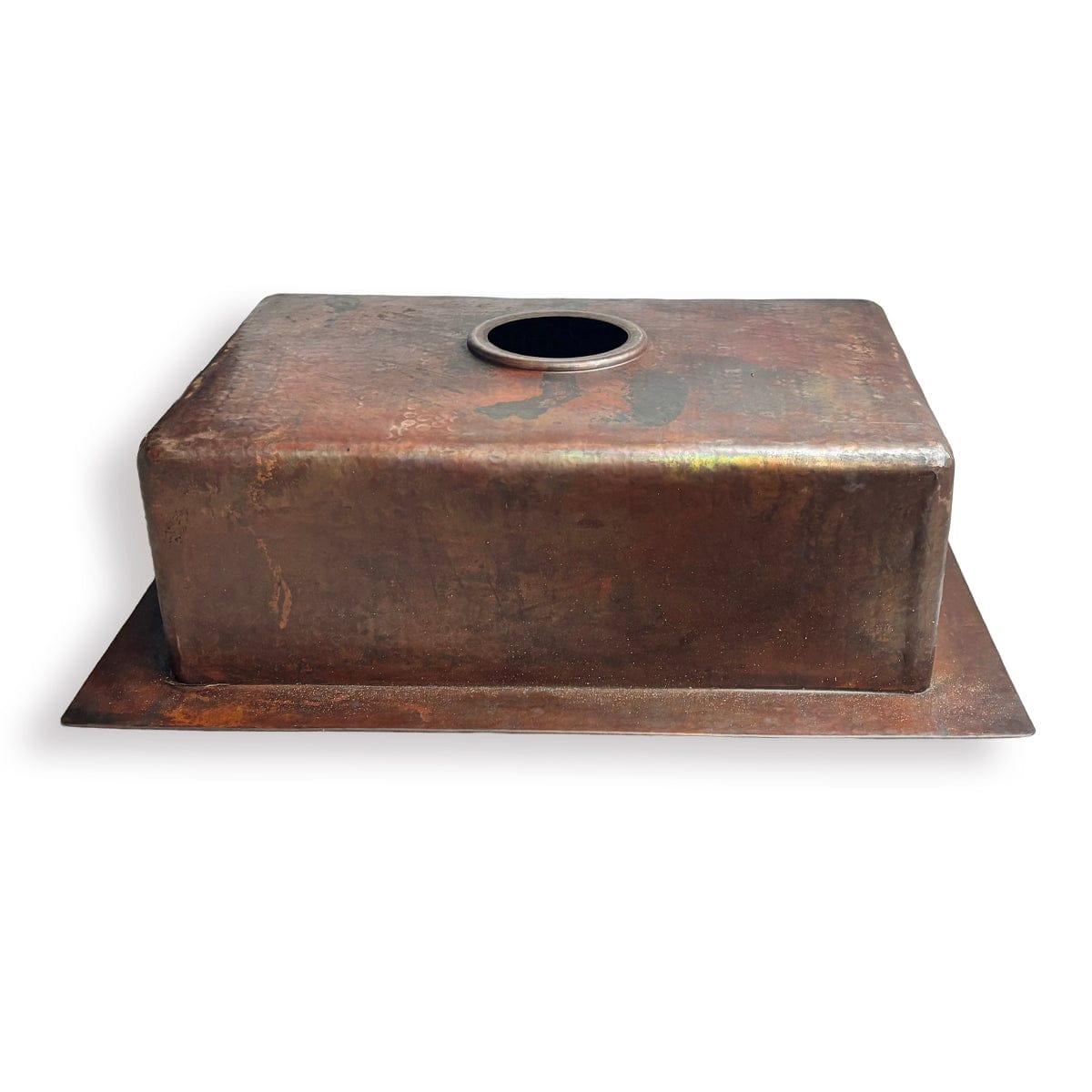 22" Acapulco Hammered Copper Single-Bowl Drop-In Kitchen Sink - Dark Brown Light