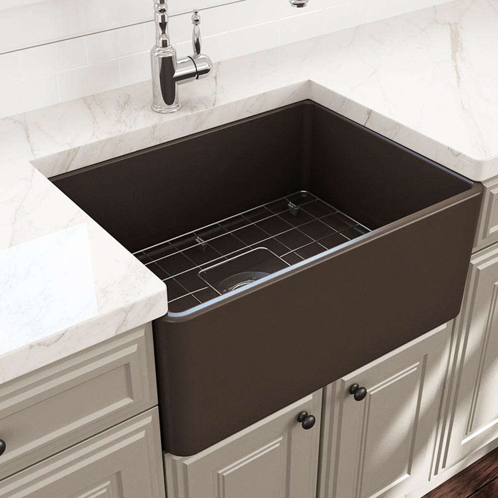 24" Dreason Fireclay Single-Bowl Farmhouse Kitchen Sink
