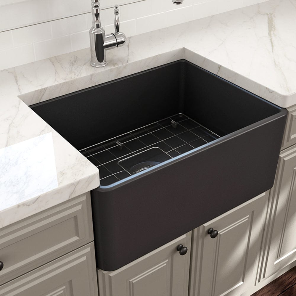 24" Dreason Fireclay Single-Bowl Farmhouse Kitchen Sink