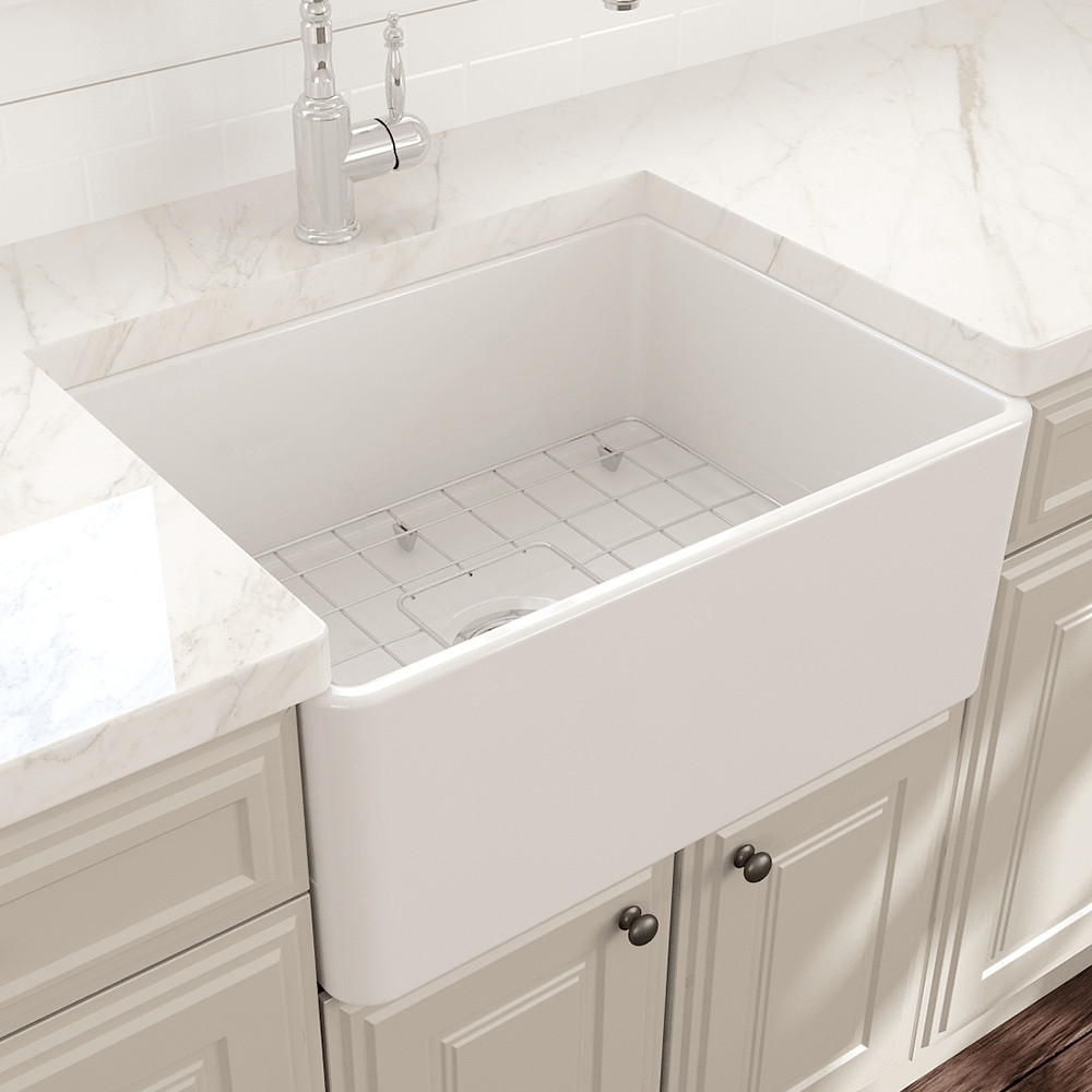 24" Dreason Fireclay Single-Bowl Farmhouse Kitchen Sink