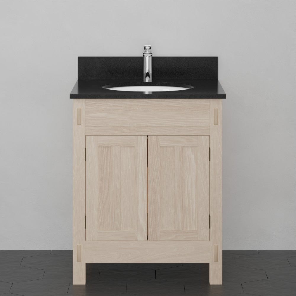 24" Mission Unfinished Red Oak Vanity for Undermount Sink