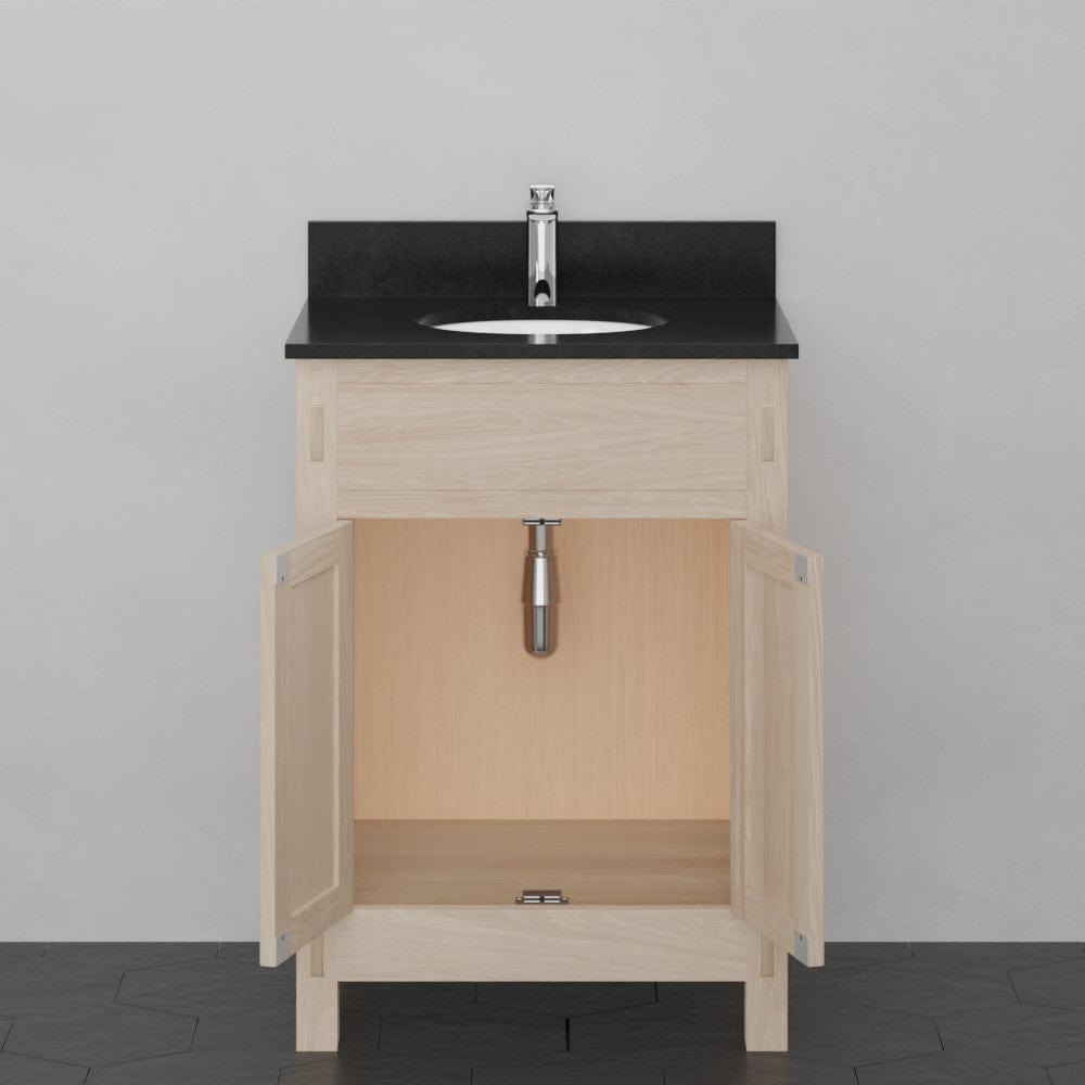 24" Narrow Mission Unfinished Red Oak Vanity for Undermount Sink - 34" Height