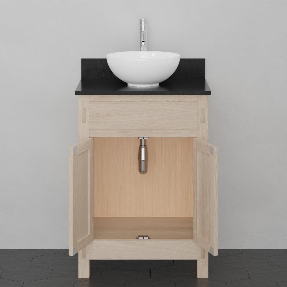 24" Narrow Mission Unfinished Red Oak Vanity for Vessel Sink - 34" Height