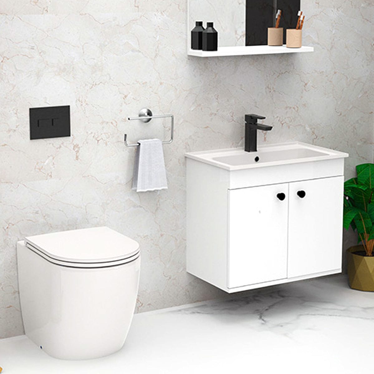 24" Osbourne Wall-Mount Vanity Cabinet with Mirror and Sink