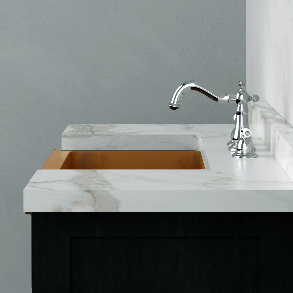 24" Ramis Cast Concrete Smooth Apron Single-Bowl Farmhouse Sink with Top Lip - Vintage Brown