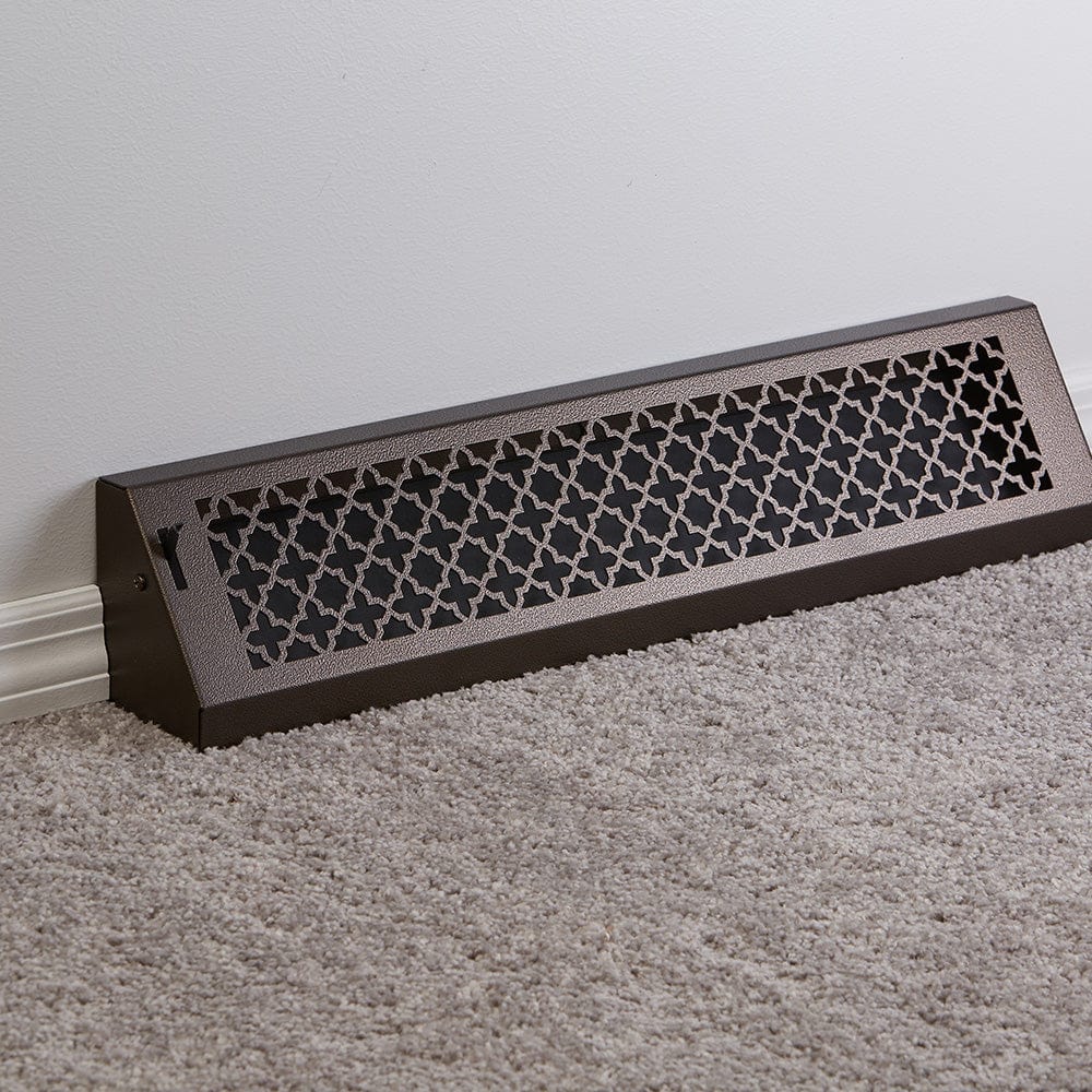 24" Solid Steel Victorian Baseboard Register