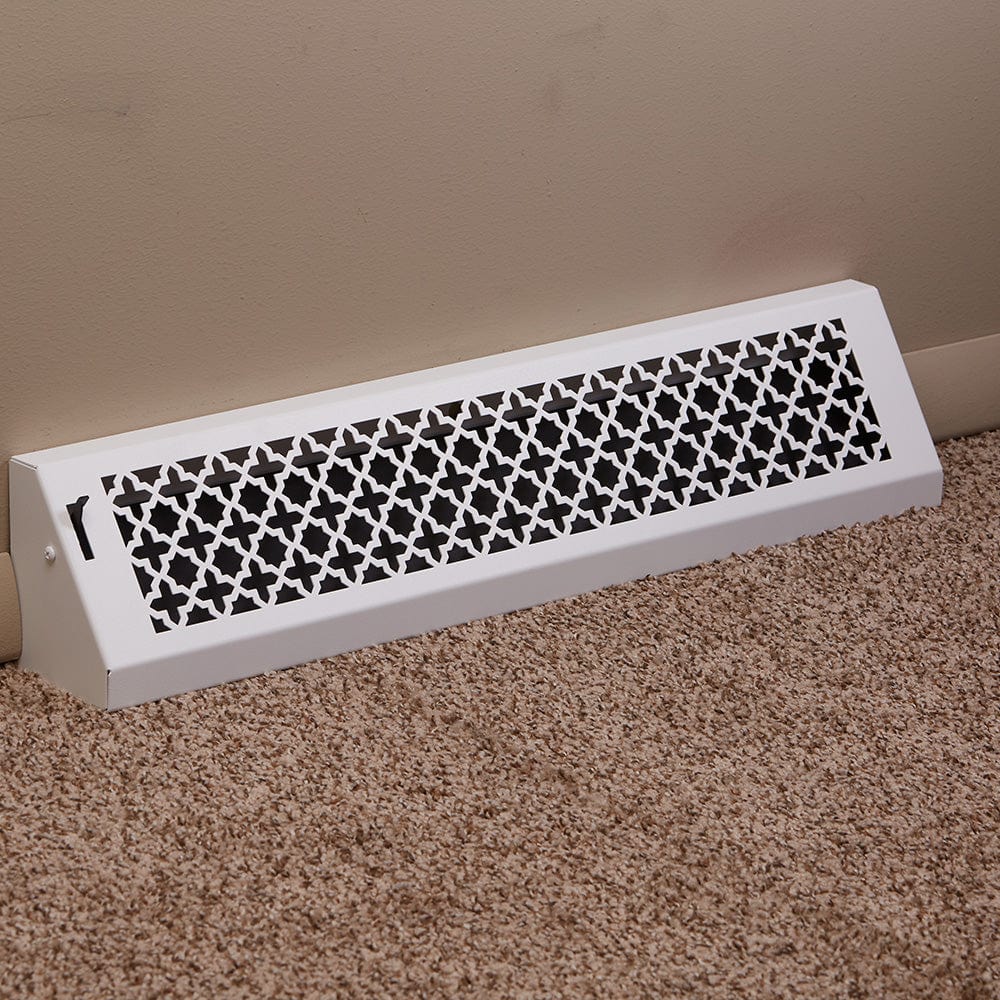 24" Solid Steel Victorian Baseboard Register