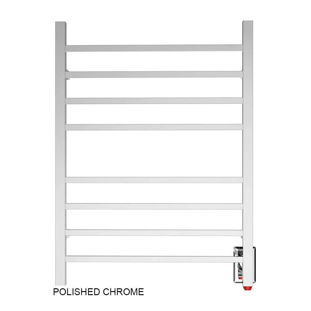 24" Tall 8 Square Bar Hardwired/Plug-in Wall-Mount Towel Warmer