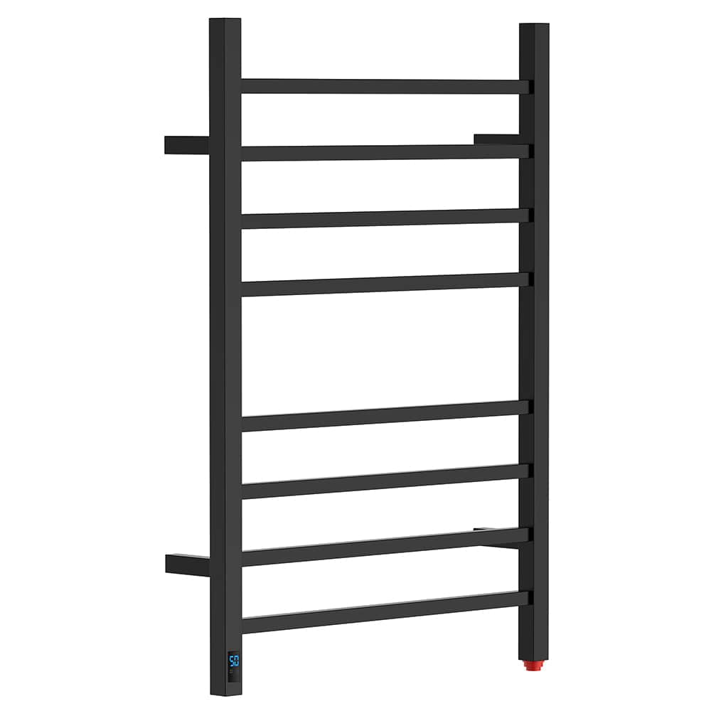 24" Tall 8 Square Bar Towel Warmer with Built-In Timer and Temperature Control Wall-Mount Plug-in/Hardwired