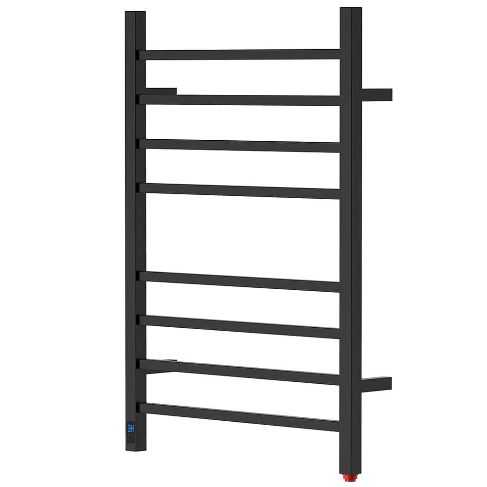 24" Tall 8 Square Bar Towel Warmer with Built-In Timer and Temperature Control Wall-Mount Plug-in/Hardwired