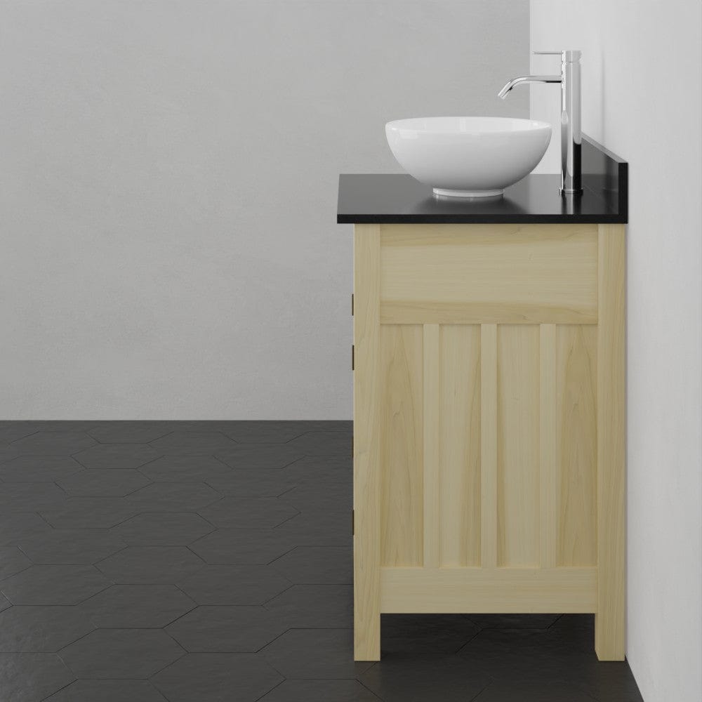 24" Unpainted Shaker Poplar Wood Vanity for Vessel Sink - 34" Height