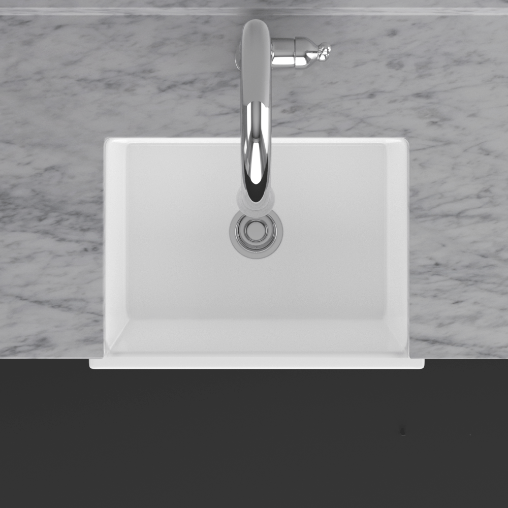 24" Velia Handcrafted Fireclay Single-Bowl Smooth Apron Farmhouse B-Grade Sink - White