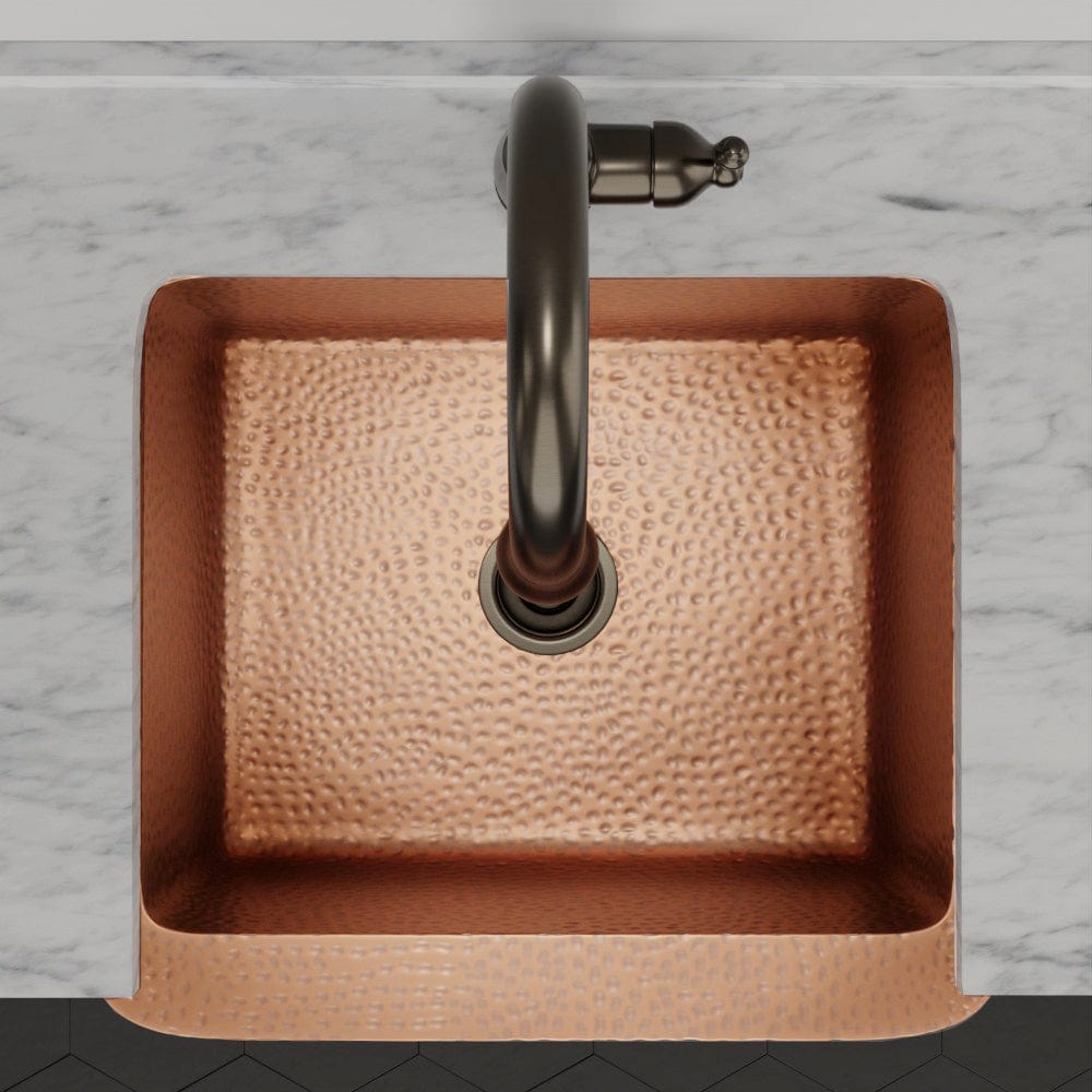 25" Sinclair Hammered Copper Single-Bowl Farmhouse Sink