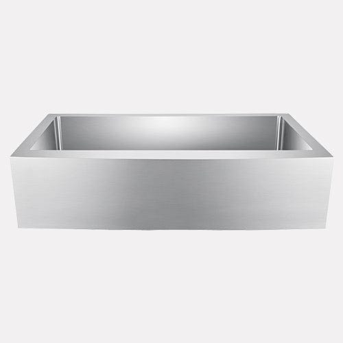 27" Calera Stainless Steel Single-Bowl Farmhouse Sink - Curved Apron