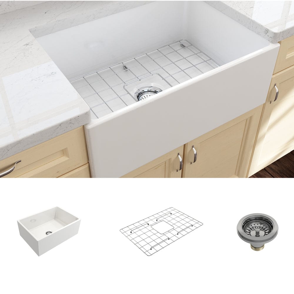 27" Vancovia Fireclay Single-Bowl Farmhouse Sink