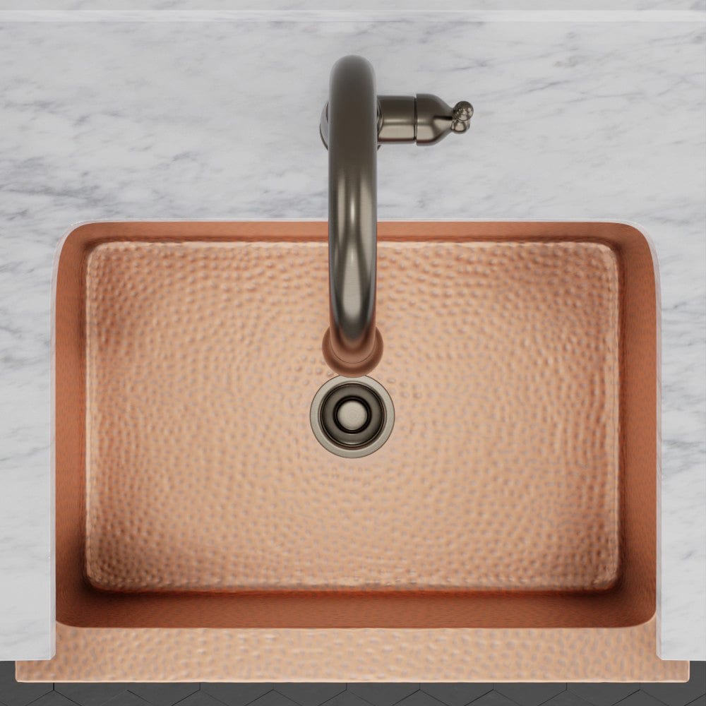 30" Atoka Hammered Copper Single-Bowl Farmhouse Sink