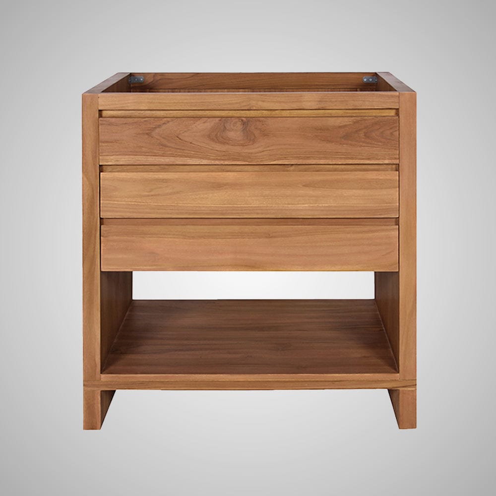 30" Avellino Vanity Cabinet for Rectangular Undermount Sink - Natural Teak