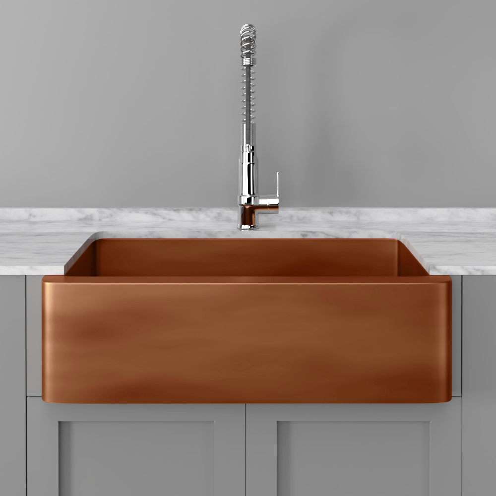 30" Dolton Smooth Copper Single-Bowl Farmhouse Sink