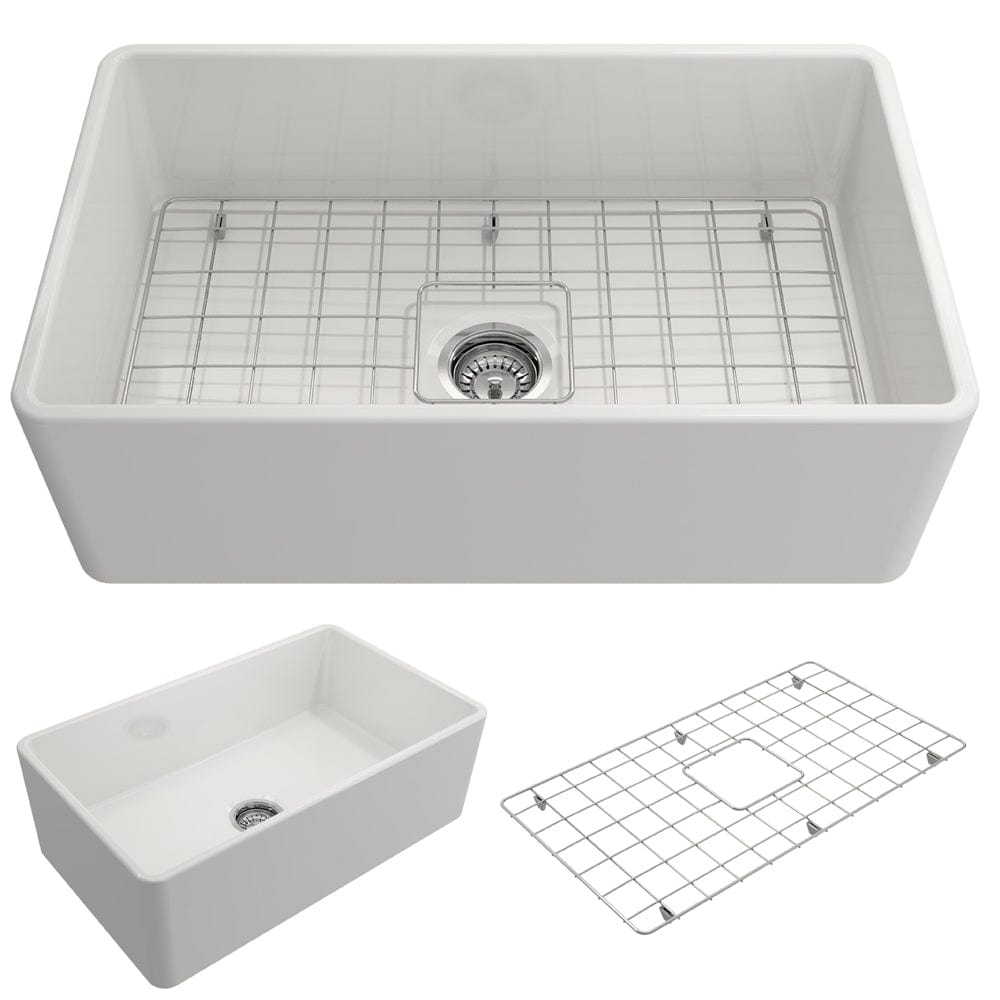30" Dreason Fireclay Single-Bowl Farmhouse Kitchen Sink