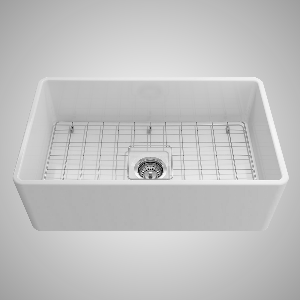 30" Dreason Fireclay Single-Bowl Farmhouse Kitchen Sink