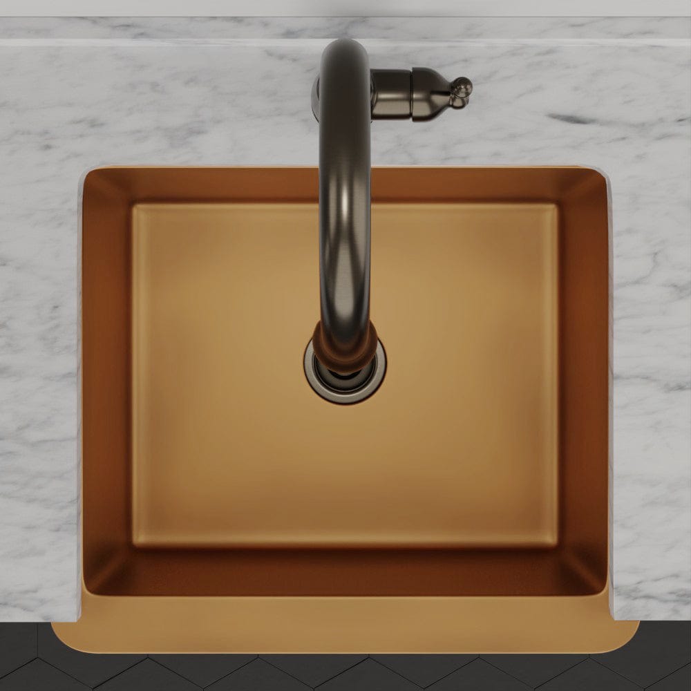 30" Lynn Copper Grape Design Single-Bowl Farmhouse Sink